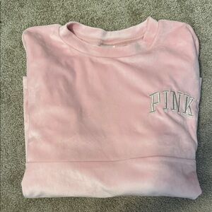 PINK Oversized Velvet Long Sleeve Top